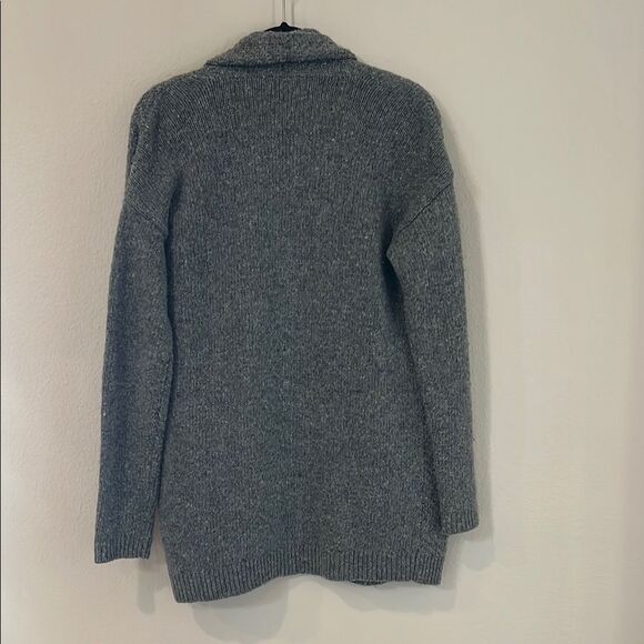 Cozy Gray Wool Open Front Cardigan - Picture 6 of 6